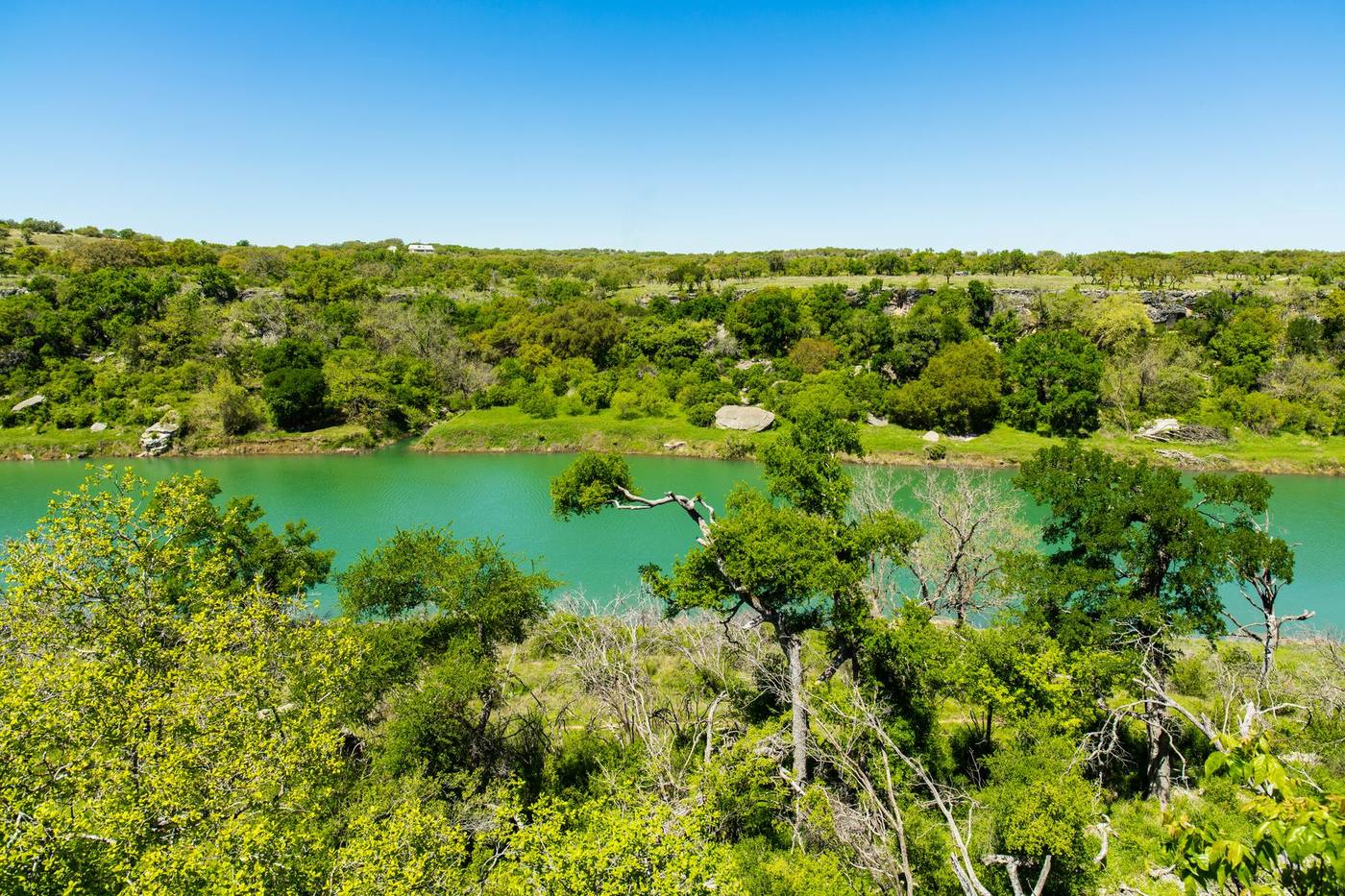 A Hill Country river running over limestone
