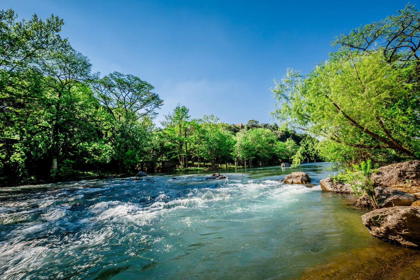 A river access point in the Hill Country